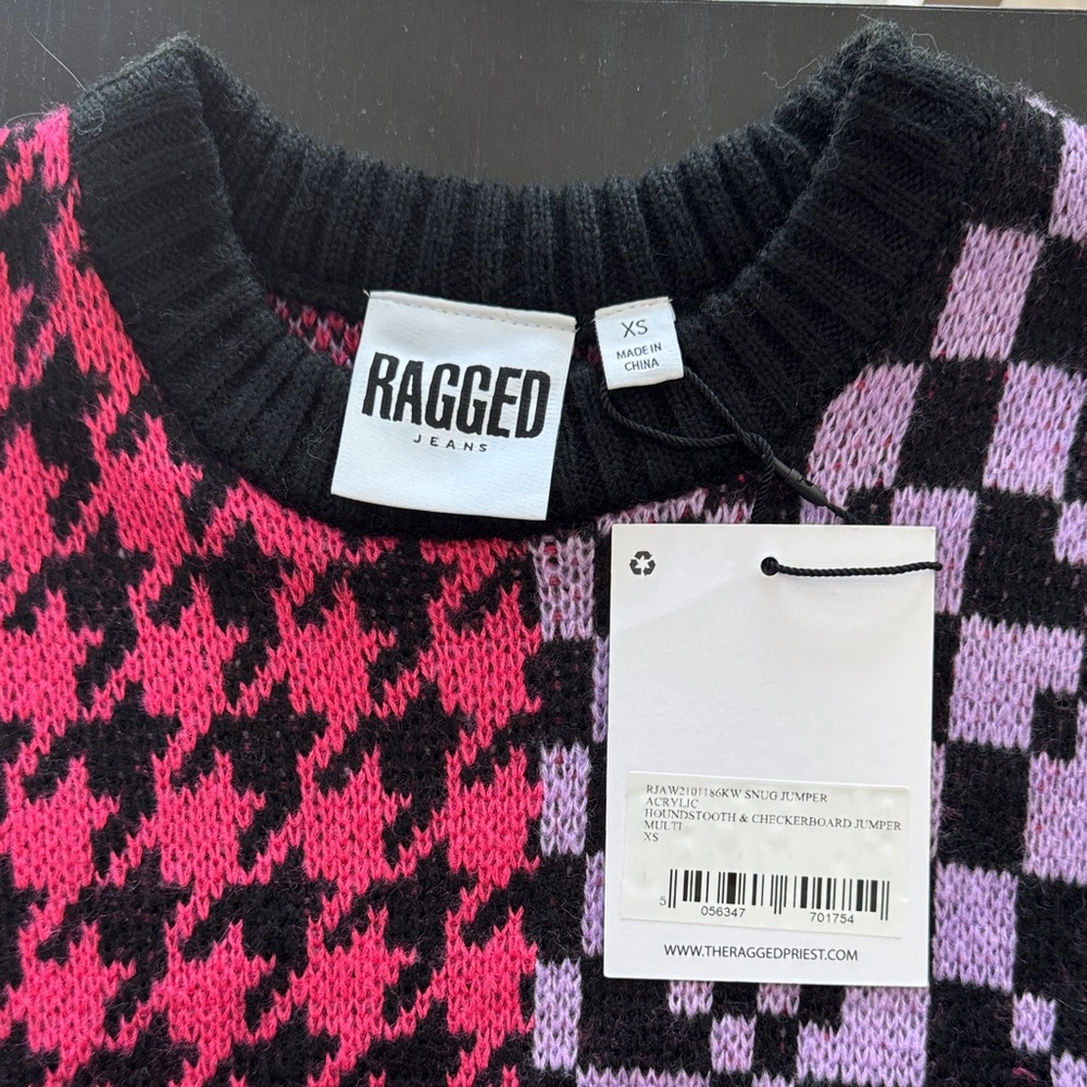Nwt Ragged Priest Patchwork Houndstooth Checkerbo… - image 2
